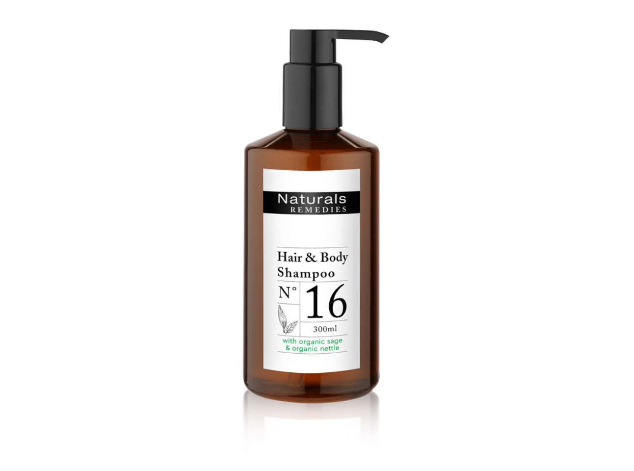 Naturals Remedies Haar & Körper Shampoo - Pumpspender, 300 ml