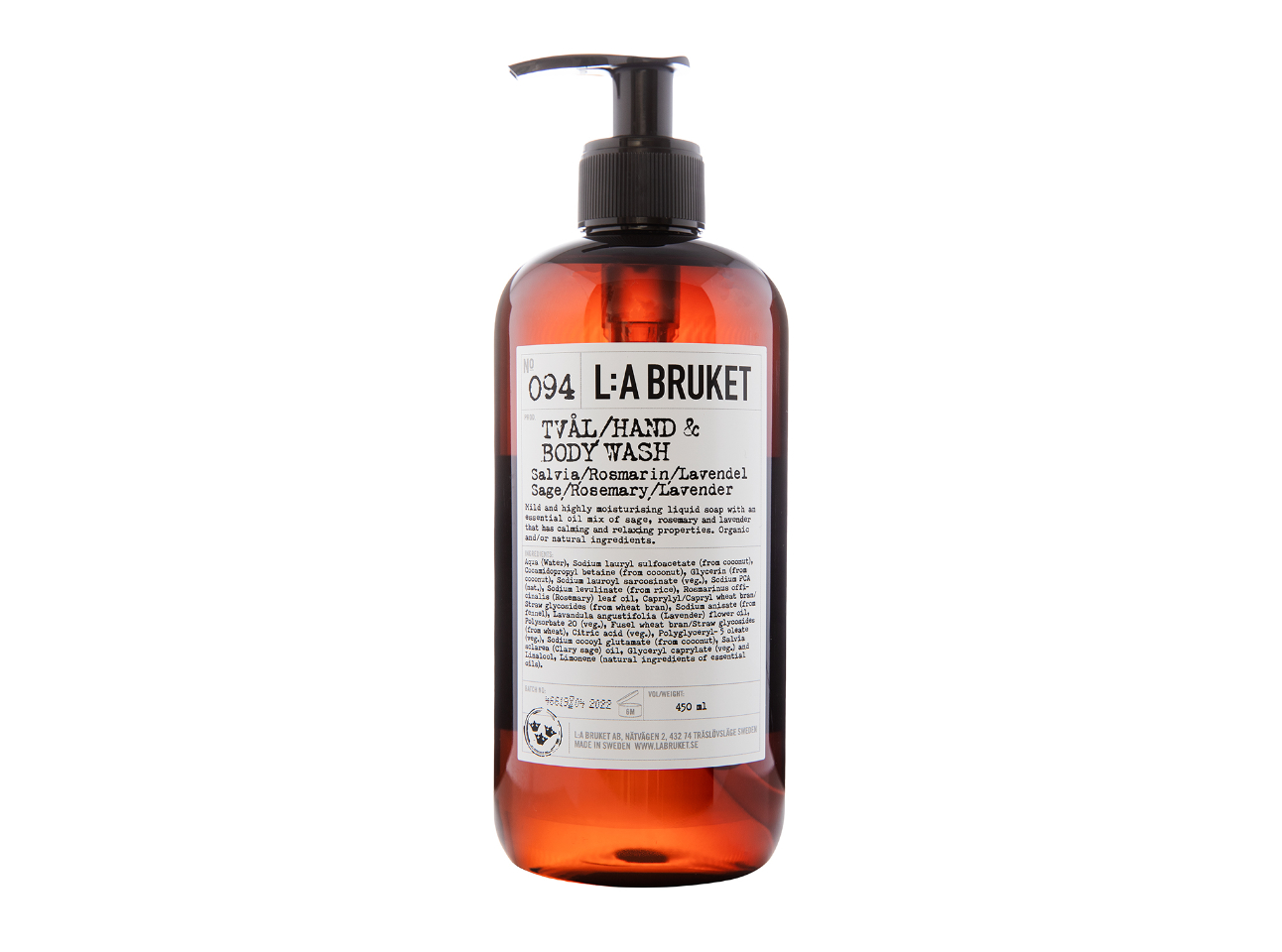094 Hand & Body Wash Sage/Rosemary/Lavender 450 ml