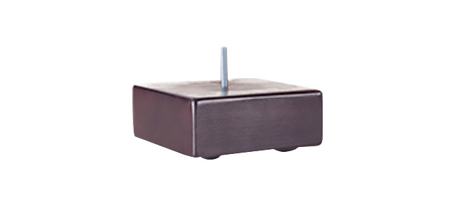 Holz: Design Block Fußset, Braun, 15 x 15 x 6,5 cm 