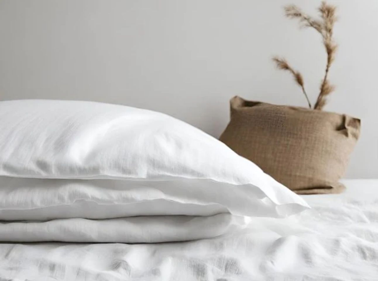 Leinlux linen bed linen white (size : 80 x 80 cm + 200 x 200 cm) I B-goods