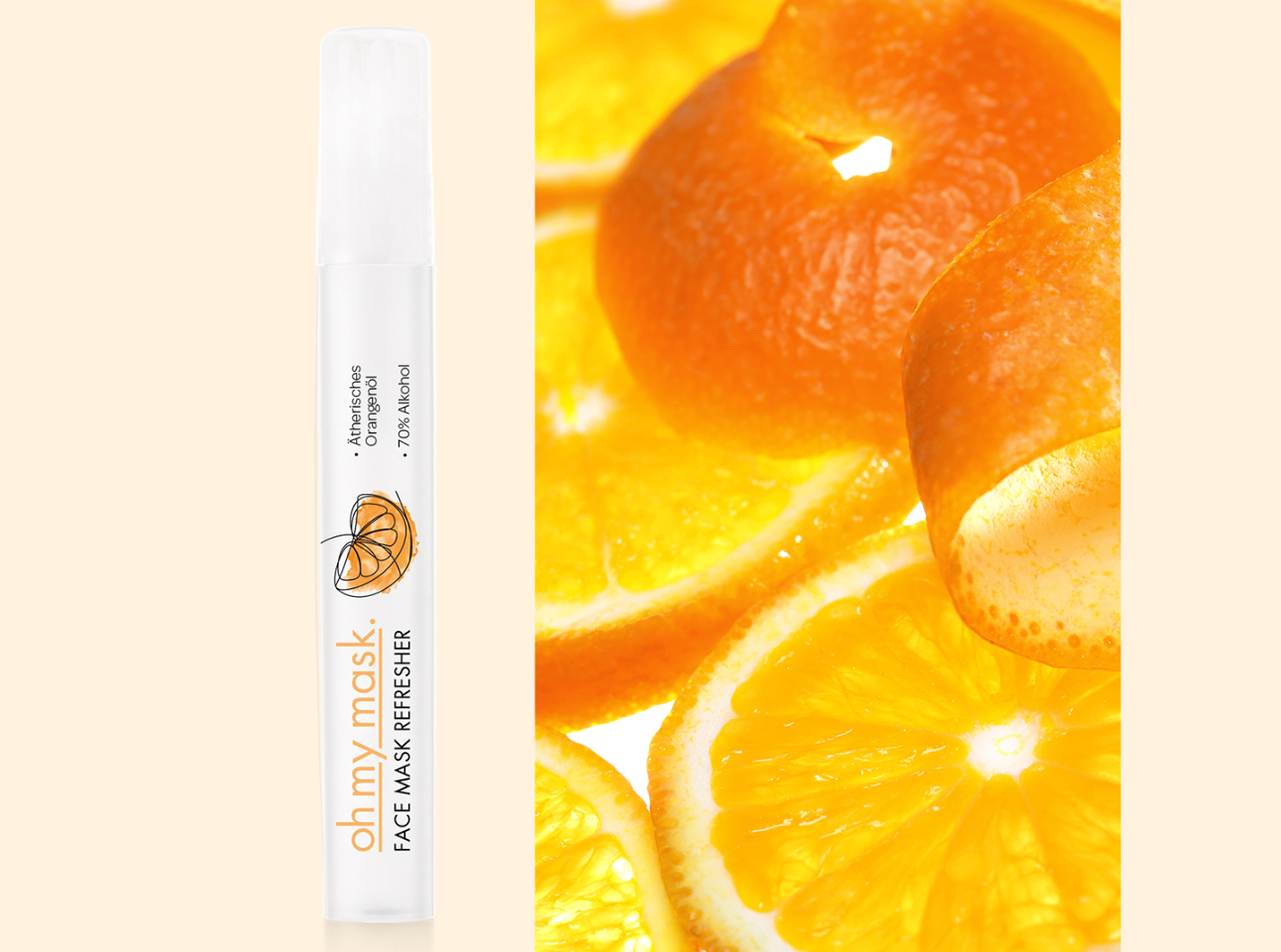 Face Mask Refresher Erfrischungsspray Orange