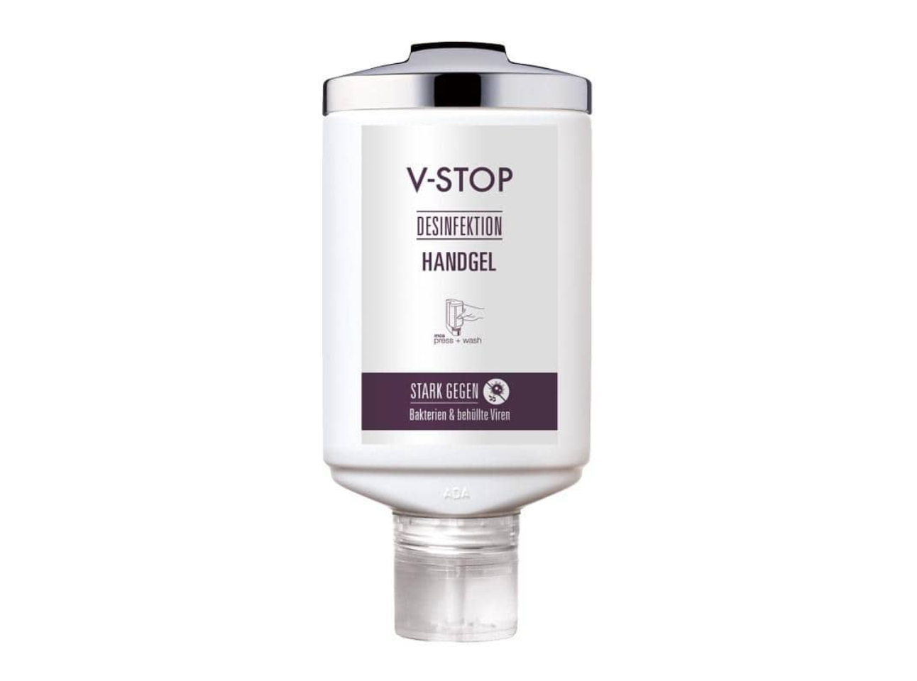 V-STOP - Händedesinfektionsgel, 330 ml press + wash