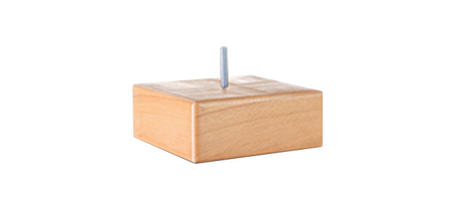 Holz: Design Block Fußset, Natur, 15x15x6,5 cm 